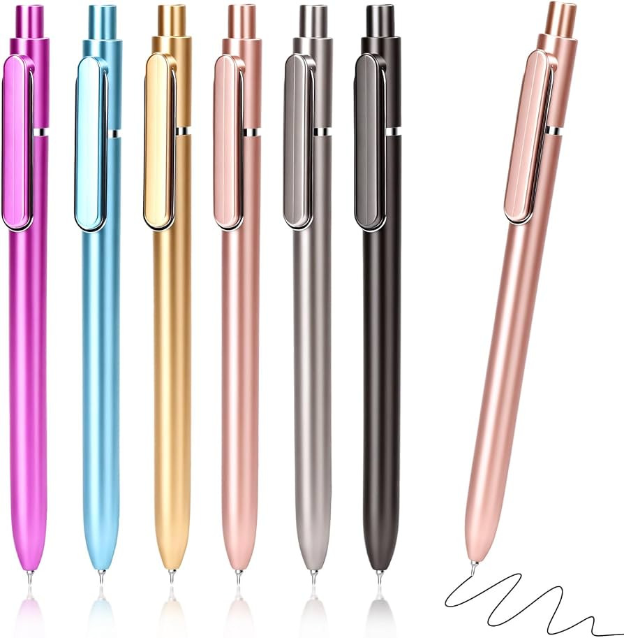 12 Pack Black Gel Pens, 0.5mm Black Gel Ink Pens,Retractable Roller Ball Gel Pen Bulk, Fine Point... | Amazon (US)