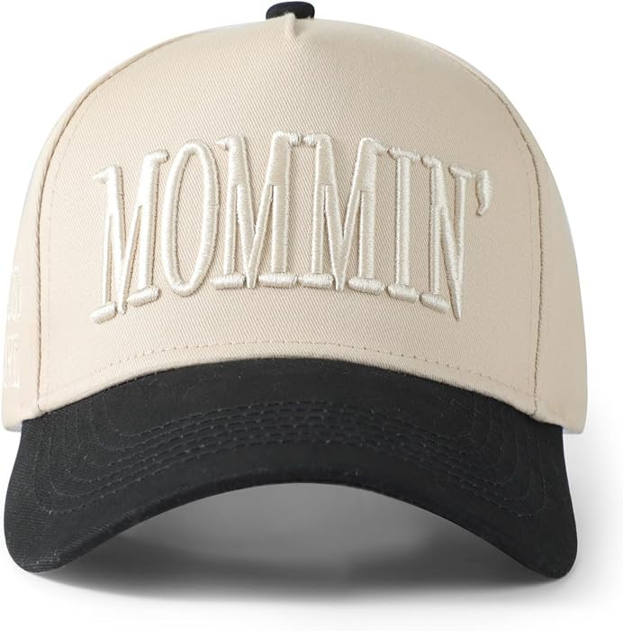 Mommin Trucker Hat, Embroidered Vintage Two Tone Ponytail Baseball Cap | Amazon (US)