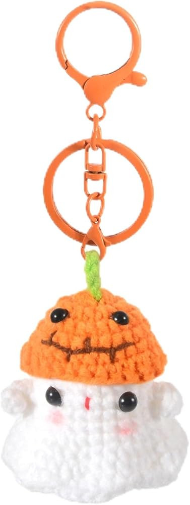 Halloween Crochet Ghost Keychain Bag Charm Halloween Gifts Handbag Backpack Purse Accessories | Amazon (US)
