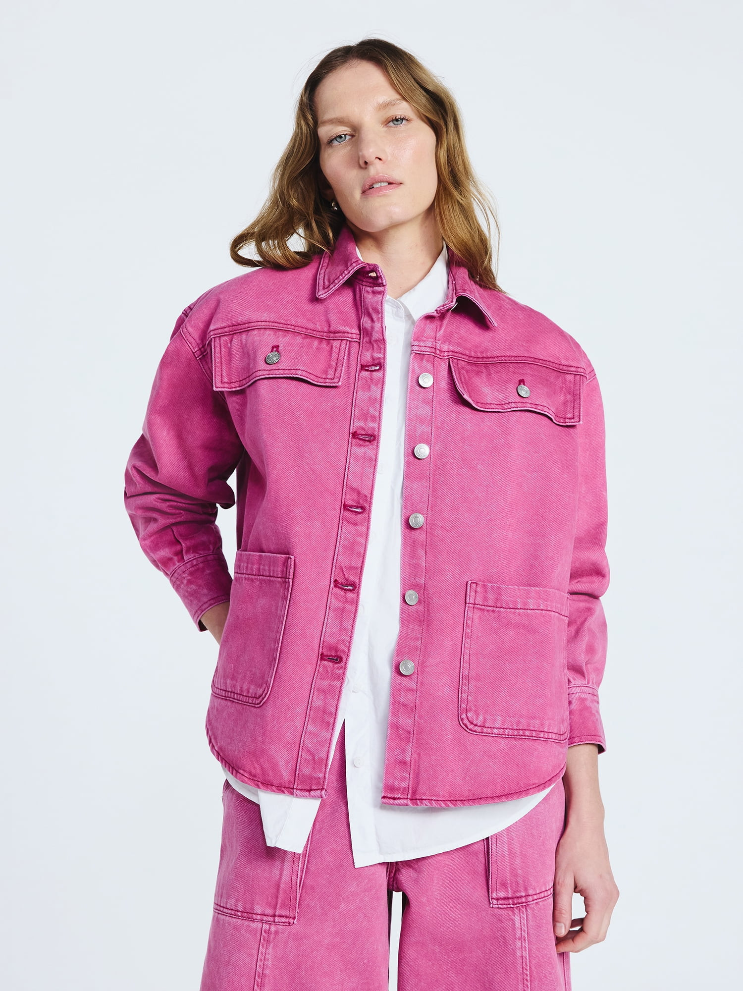 Scoop Women’s and Women’s Plus Oversized Cotton Denim Shacket, Midweight, Sizes XS-4X | Walmart (US)