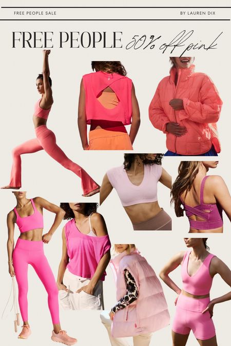 50% off free people!! Half off pink free people favorites! Workout leggings, workout tops, sports bras, jumpsuit. 

#LTKsalealert #LTKfindsunder100 #LTKfitness