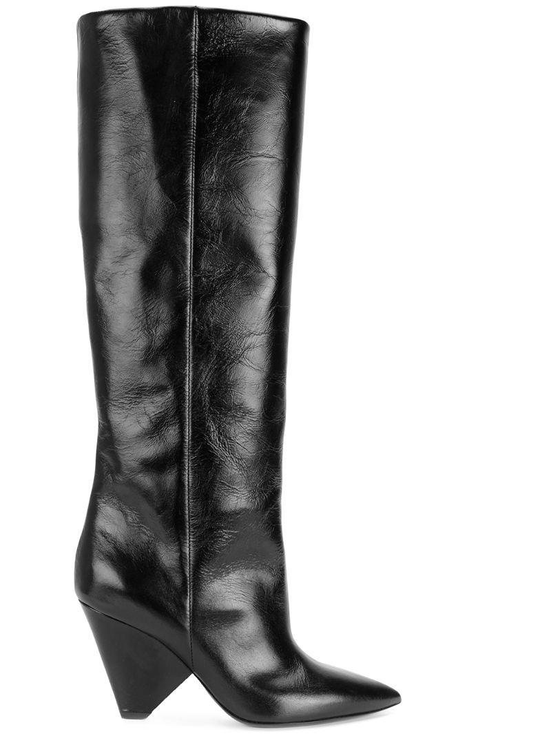 Saint Laurent - Niki 105 boots - women - Calf Leather/Leather - 35, Black, Calf Leather/Leather | FarFetch US