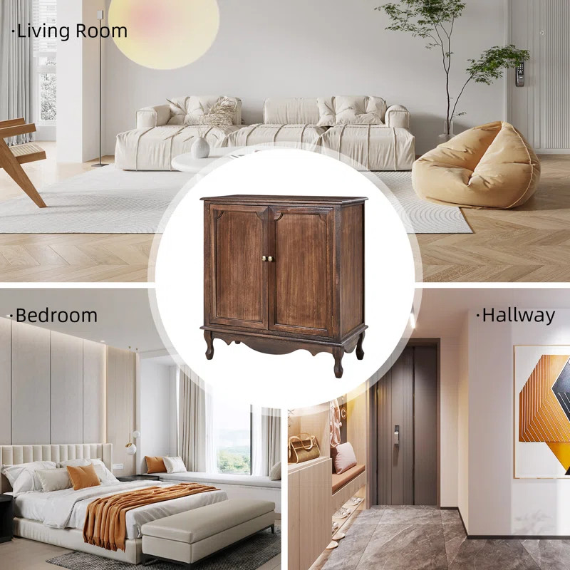 Arshawn Traditional Solid Wood 2 - Door Accent Cabinet | Wayfair North America