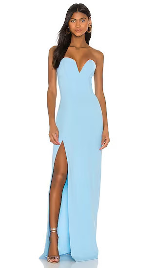 Cherri Gown in Pacific Blue Wedding Guest Dress Blue Formal Dress Blue Summer Dress Blue Gown | Revolve Clothing (Global)