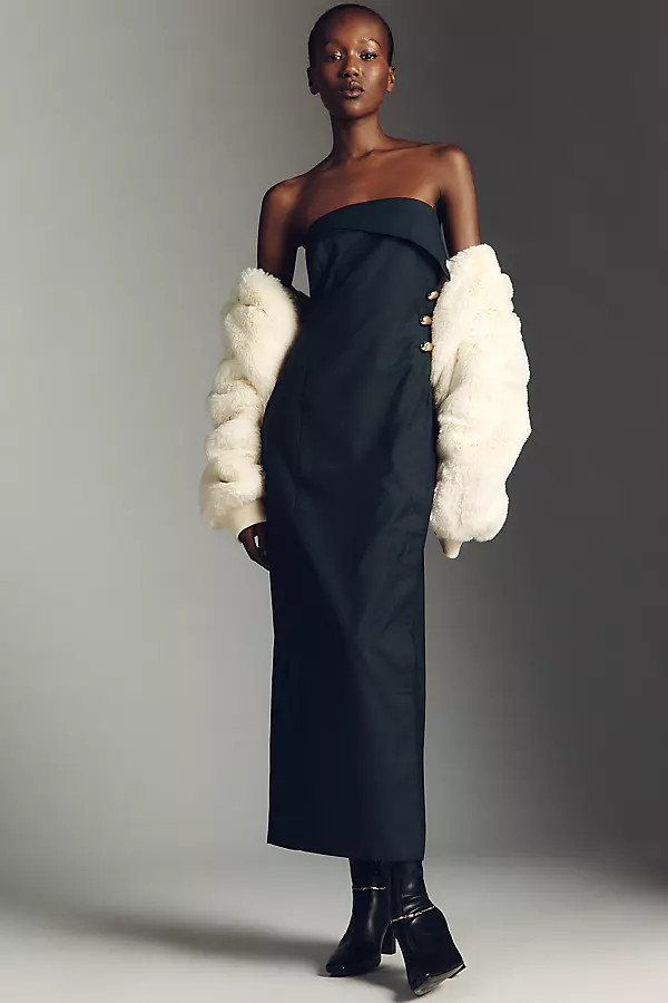 4th & Reckless Margot Strapless Midi Dress | Anthropologie (US)