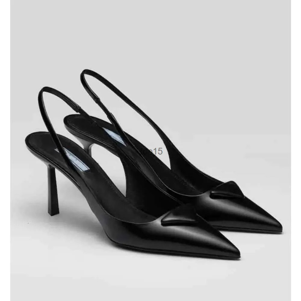 Luxury brands Dress Shoes sandal high heels low heel Black Brushed leather slingback pumps black ... | DHGate