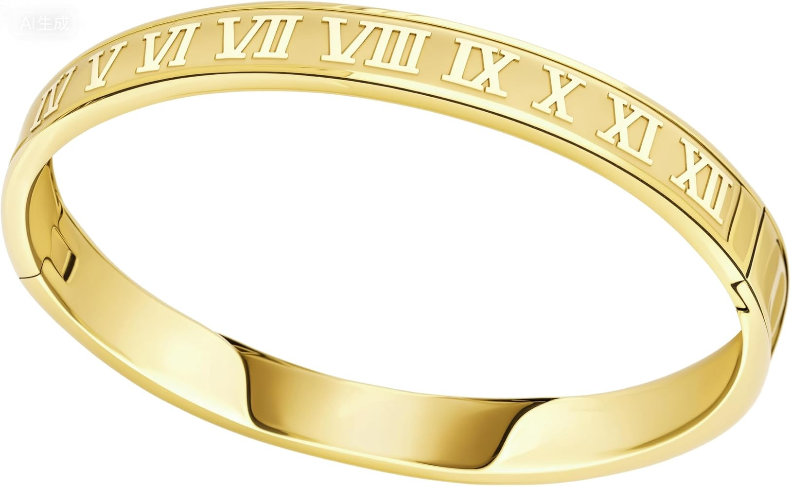 Roman Numeral Series Glossy Roman Numeral Bracelet, Fashion Bracelet for Men and Women, Gold, sil... | Amazon (US)