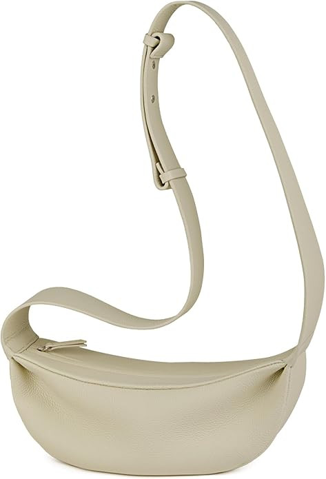 Genuine Leather Sling Bags Crossbody Women, Minimalist Style Casual Chest Bags with Wide Strap | Amazon (US)