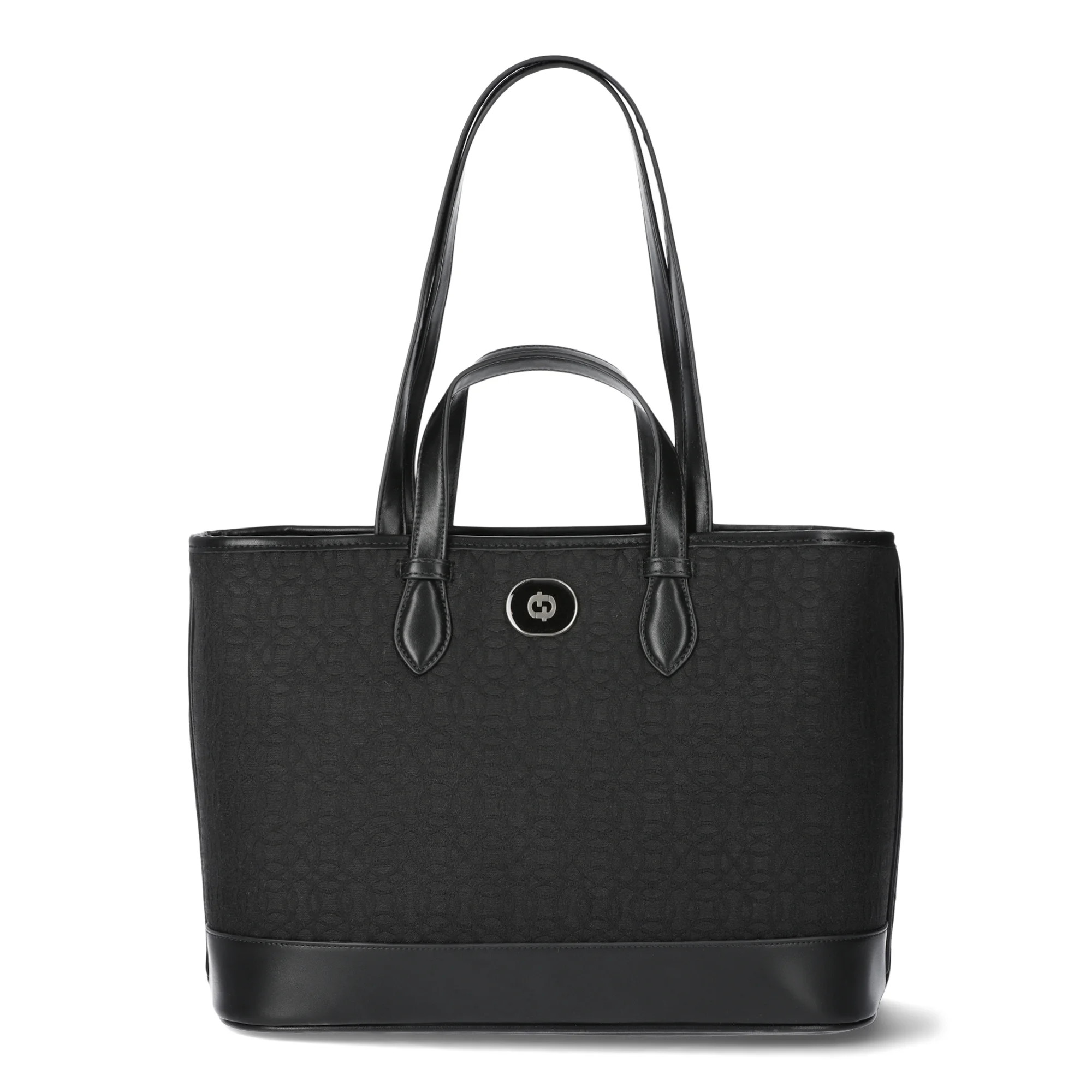 Time and Tru Women's Chloe Tote Bag, Black Jacquard | Walmart (US)