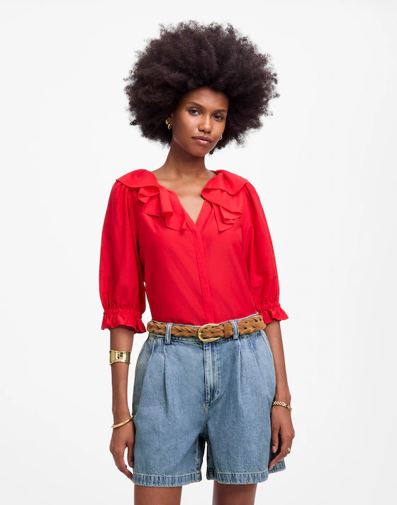 Pleated Trouser Short in Robertson Wash: Airy Denim Edition | Madewell