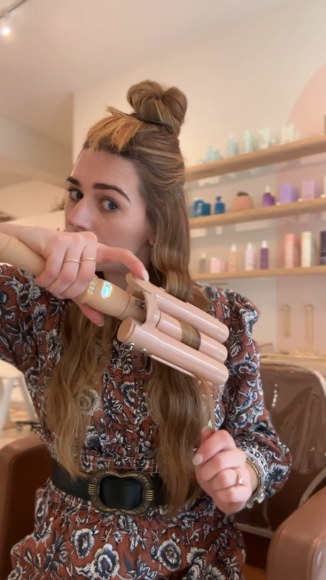 Beachwaver — 3 barrel waver — beachy waves 
Using my beachwashed waver here but I have the bodiboost one for home and love that one too! Personally I find the bondiboost one a little easier because the barrels are all on the top. The beachwashed barrels are alternated. Truly love both though.

#LTKfindsunder100 #LTKVideo #LTKbeauty