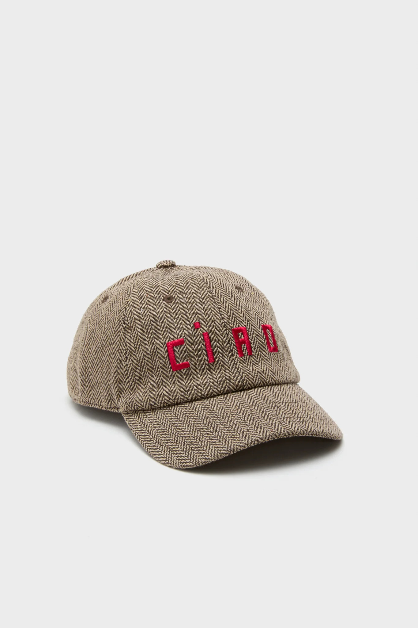 Taupe with Red Embroidered Ciao Wool Baseball Hat | Tuckernuck (US)