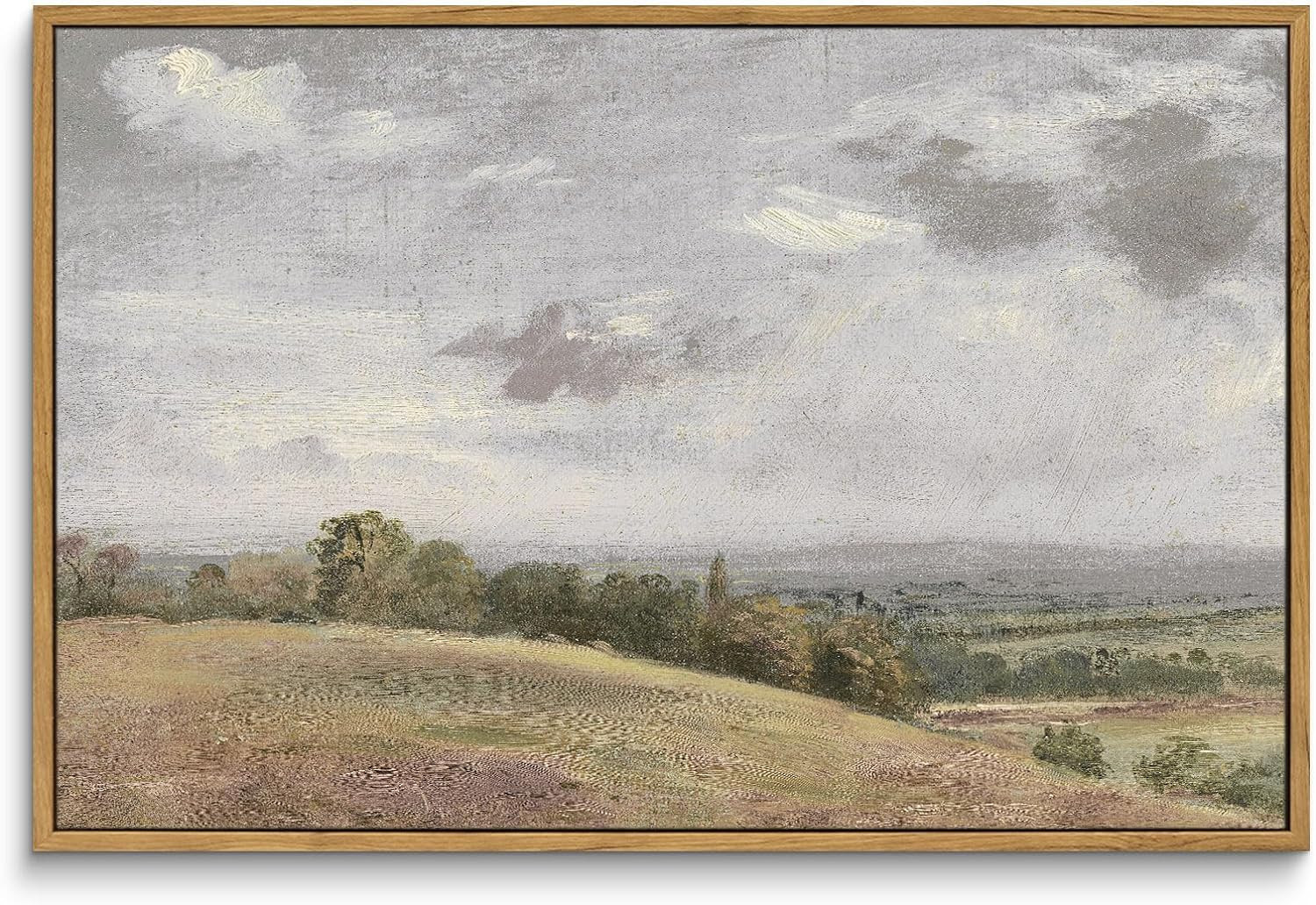 InSimSea Framed Canvas Wall Decor, 16x24in Large Farmhouse Nature Scenery Sky Clouds Valley Grass... | Amazon (US)