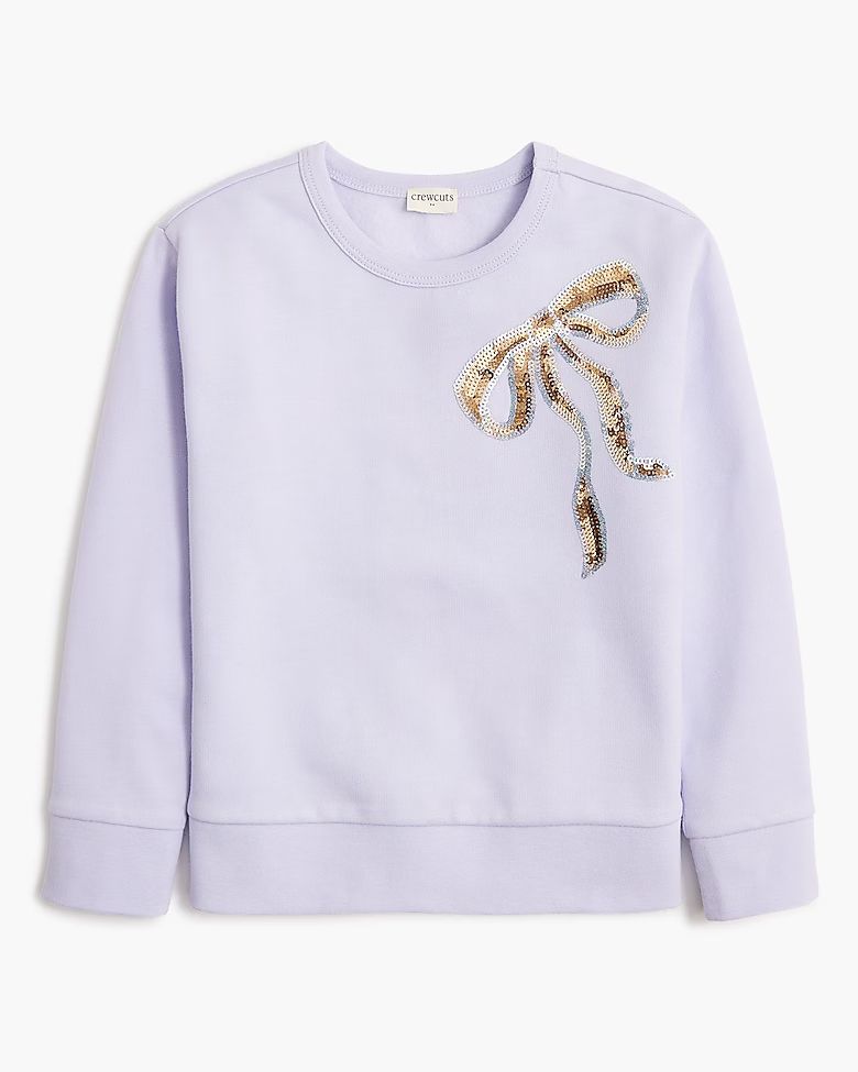 Girls' sequin bow sweatshirt | J.Crew Factory