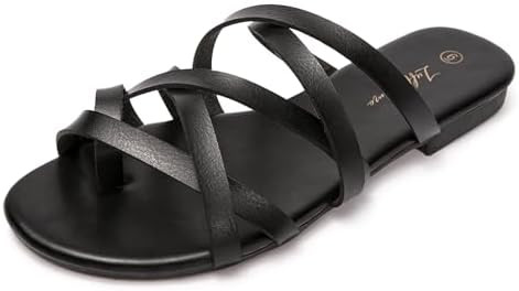 Luffymomo Women's Elastic Strap Flat Sandals Casual Summer Open Toe Sandal | Amazon (US)