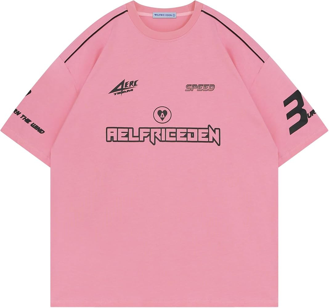 Aelfric Eden Mens Graphic Tees Vintage Racing Tees Oversized T Shirt Women Contrast Color Summer ... | Amazon (US)