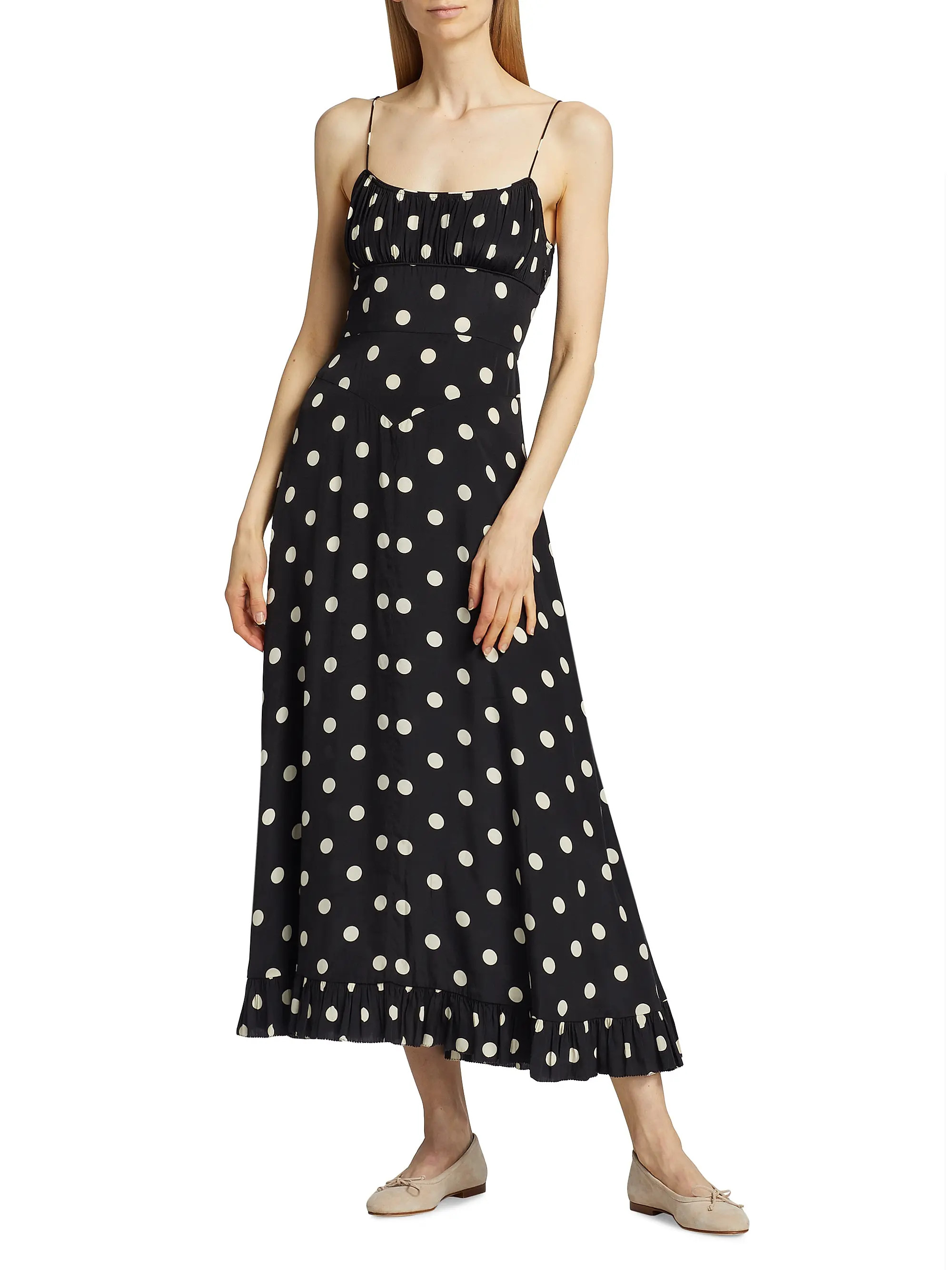 Rosaria Polka Dot Ruched Bust Maxi Dress | Saks Fifth Avenue