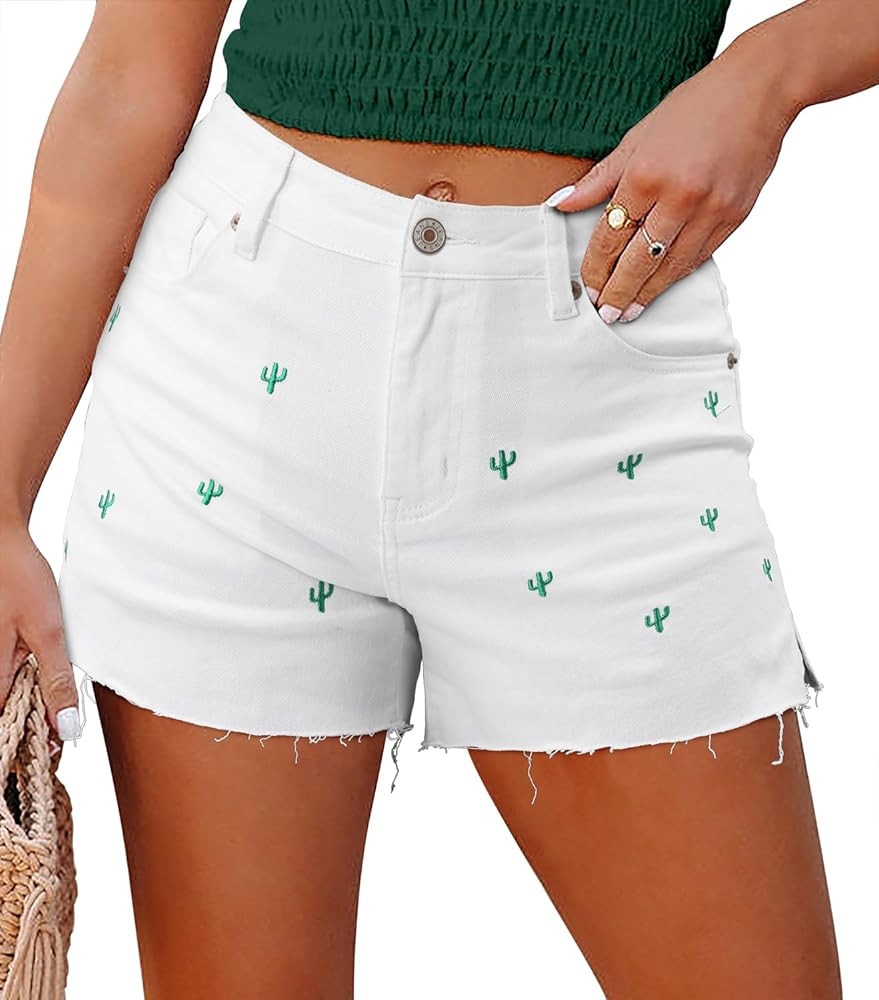 SANMM 2024 Jean Shorts for Women Casual Stretchy Denim Summer Hot Short | Amazon (US)