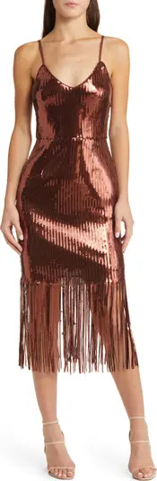Anjou Sequin Fringe Cocktail Dress | Nordstrom