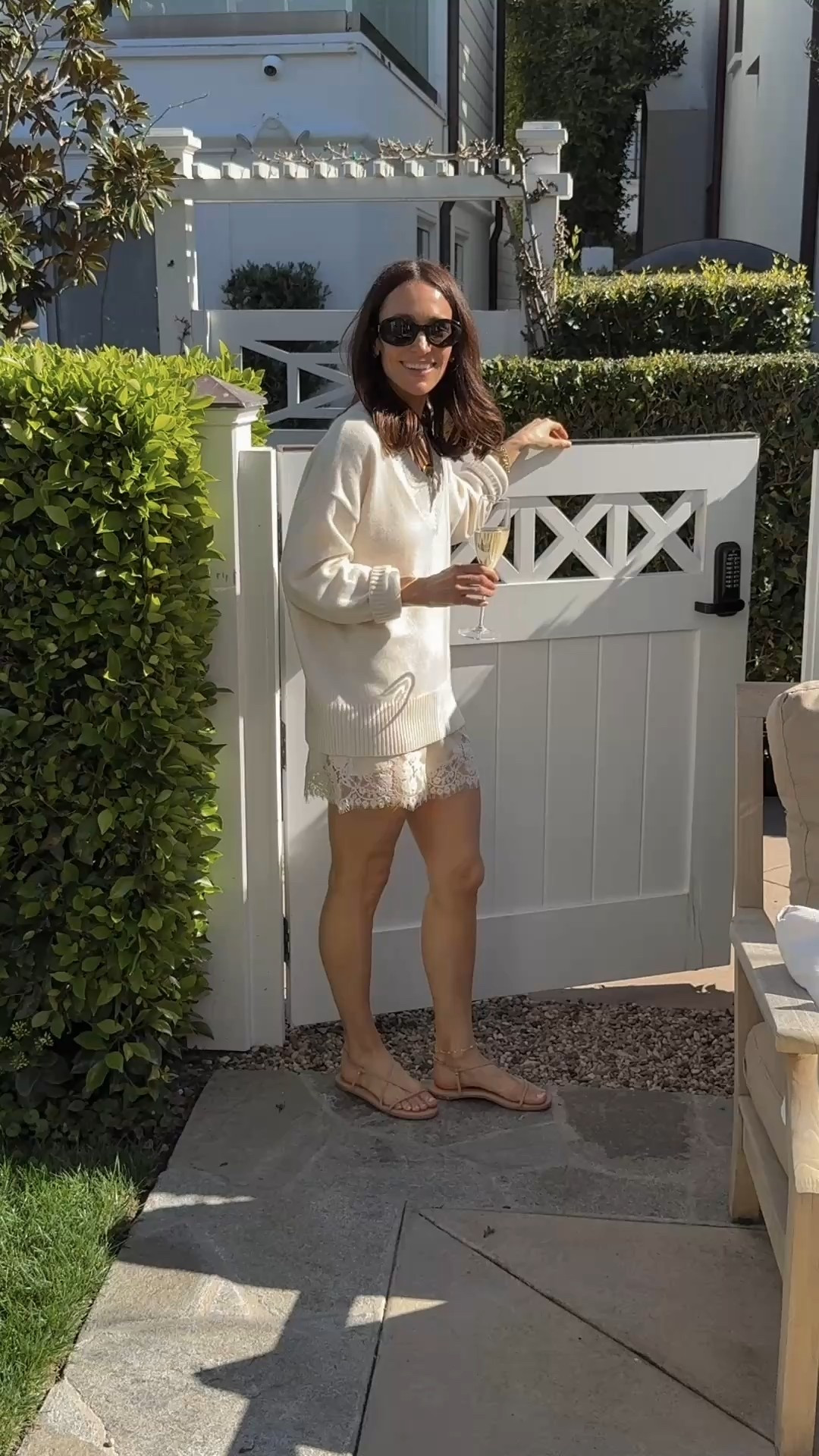 A favorite outfit from today’s shoot with beek by two birds for this seasons sandal I co-designed with them. 
Shorts run tts 
Sweater is tts with a looser fit 

#LTKPetite #LTKOver40