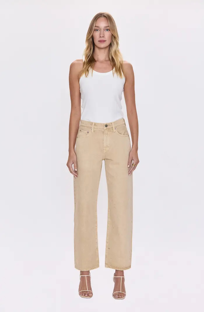 Lexi Mid Rise Bowed Straight Leg Jeans | Nordstrom