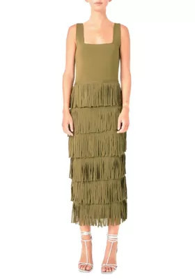 Endless Rose Women's Knit Fringe Long Dress, Small | Belk