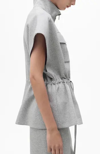 MANGO Short Sleeve Adjustable Waist Jacket in Medium Heather Grey at Nordstrom Rack, Size Small | Nordstrom Rack