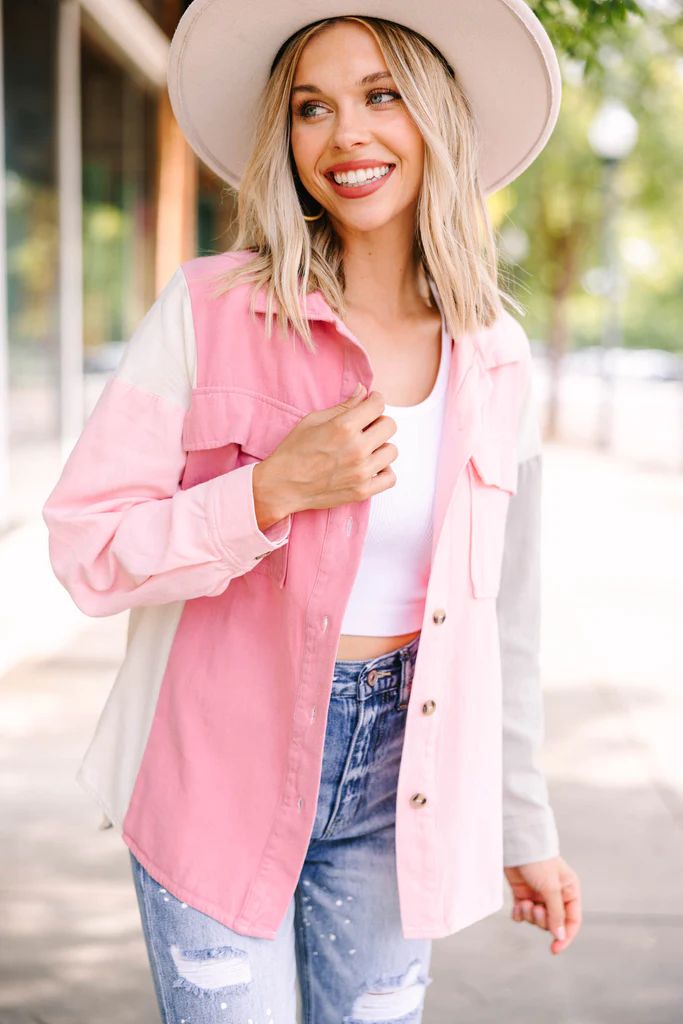 It's Time Pink Colorblock Shacket | The Mint Julep Boutique