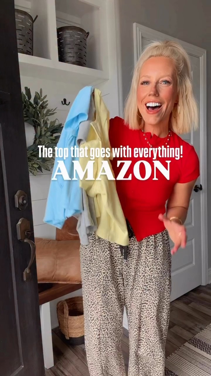 The Amazon top that goes with EVERYTHING 🤍✨

If you’re building a capsule wardrobe or love effortless style, this button-down is a must-have. Perfect for casual elevated outfits, workwear, travel days, brunch, and everyday mom style. The relaxed fit, lightweight fabric, and endless color options make it one of my favorite Amazon fashion finds!

Easy to pair with denim, shorts, trousers, or skirts for that chic, put-together look. 🙌
⬇️⬇️⬇️
Tops medium
Jeans and joggers medium
Red shorts small
Denim shorts sized up 2 sizes to an 8 for a very relaxed fit!

#AmazonFashion #AmazonFinds #AmazonStyle #CapsuleWardrobe #CasualChic #ElevatedBasics #EverydayStyle #FashionFinds #AffordableFashion #SummerOutfits #MomStyle #AmazonMustHaves #NeutralStyle #OOTD #StyleInspo

#LTKSaleAlert #LTKootd #LTKmomlife
