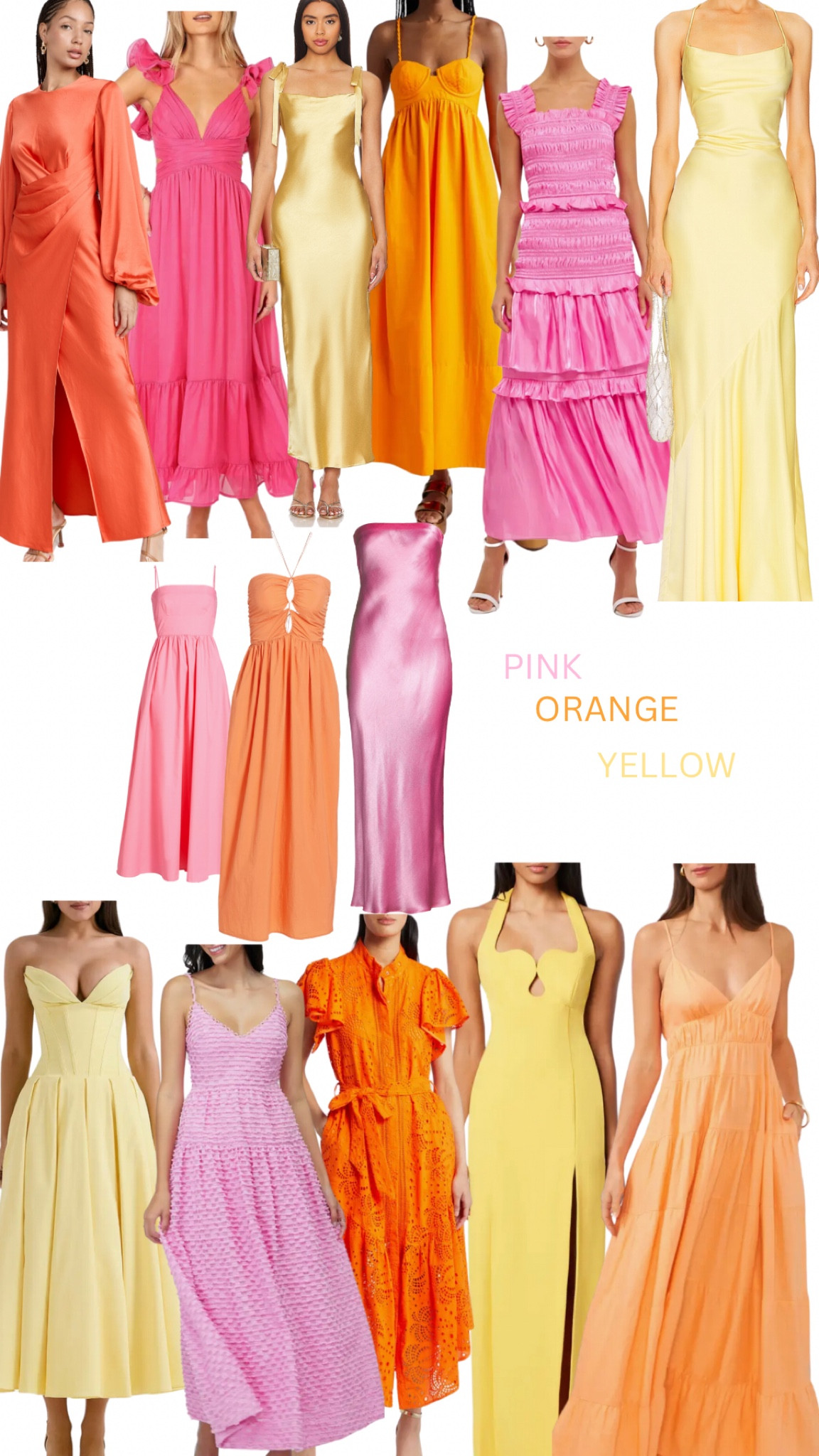 Pink, Orange, + Yellow Midi/Maxi Dresses 🩷🧡💛

#LTKParties #LTKBeauty #LTKStyleTip