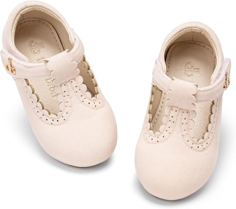 THEE BRON Girl's T-Strap Flats Toddler/Little Kid Ballet Mary Jane Party Dress Shoes | Amazon (US)
