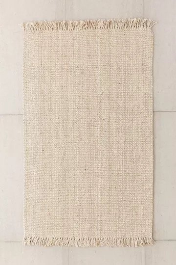 Chunky Fringe Woven Jute Rug | Urban Outfitters (US and RoW)