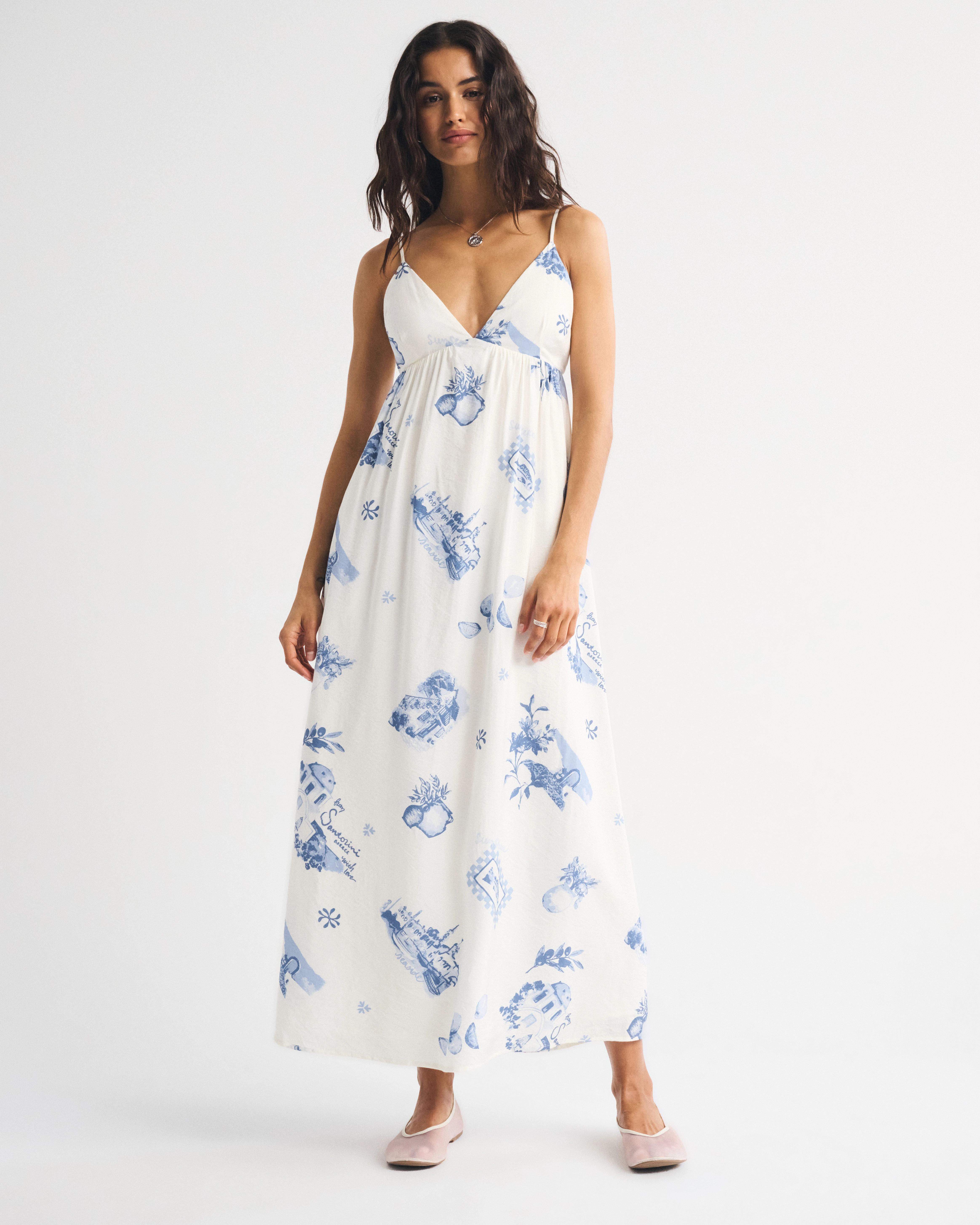Bra-Free Clasp-Back Flowy Maxi Dress | Abercrombie & Fitch (US)