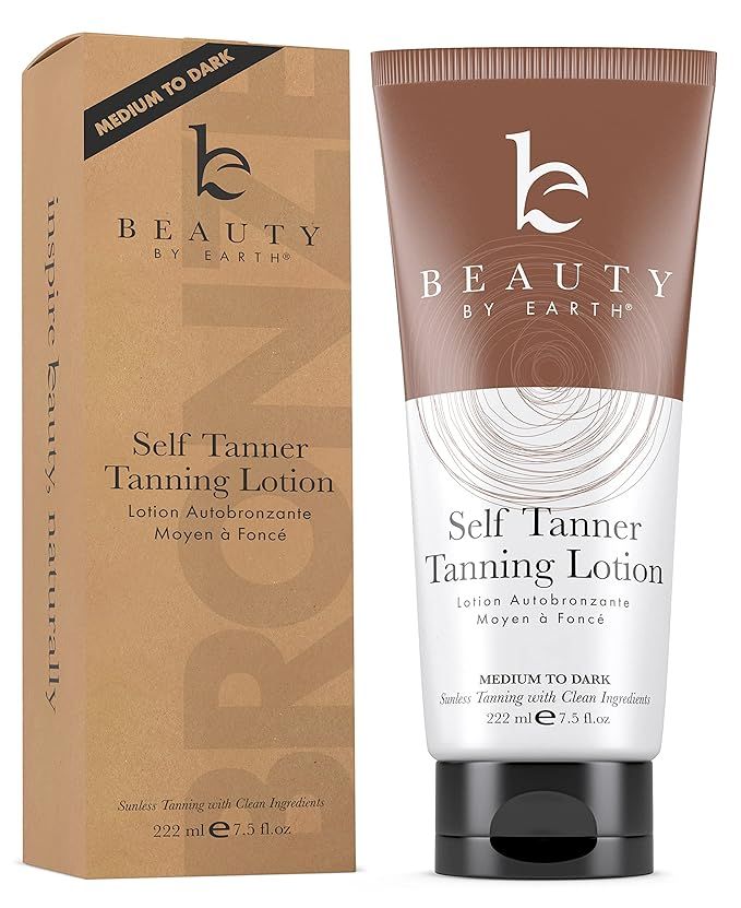Beauty by Earth Self Tanner Tanning Lotion - Medium to Dark Fake Tan Self Tanning Lotion for Body... | Amazon (US)