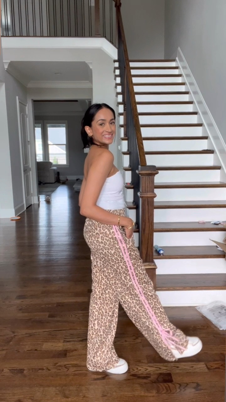 Pink leopard track pants
Outfit inspo
Fun pants
Save with code insta10
White butter soft tube top

#LTKFindsUnder50 #LTKFindsUnder100 #LTKSaleAlert