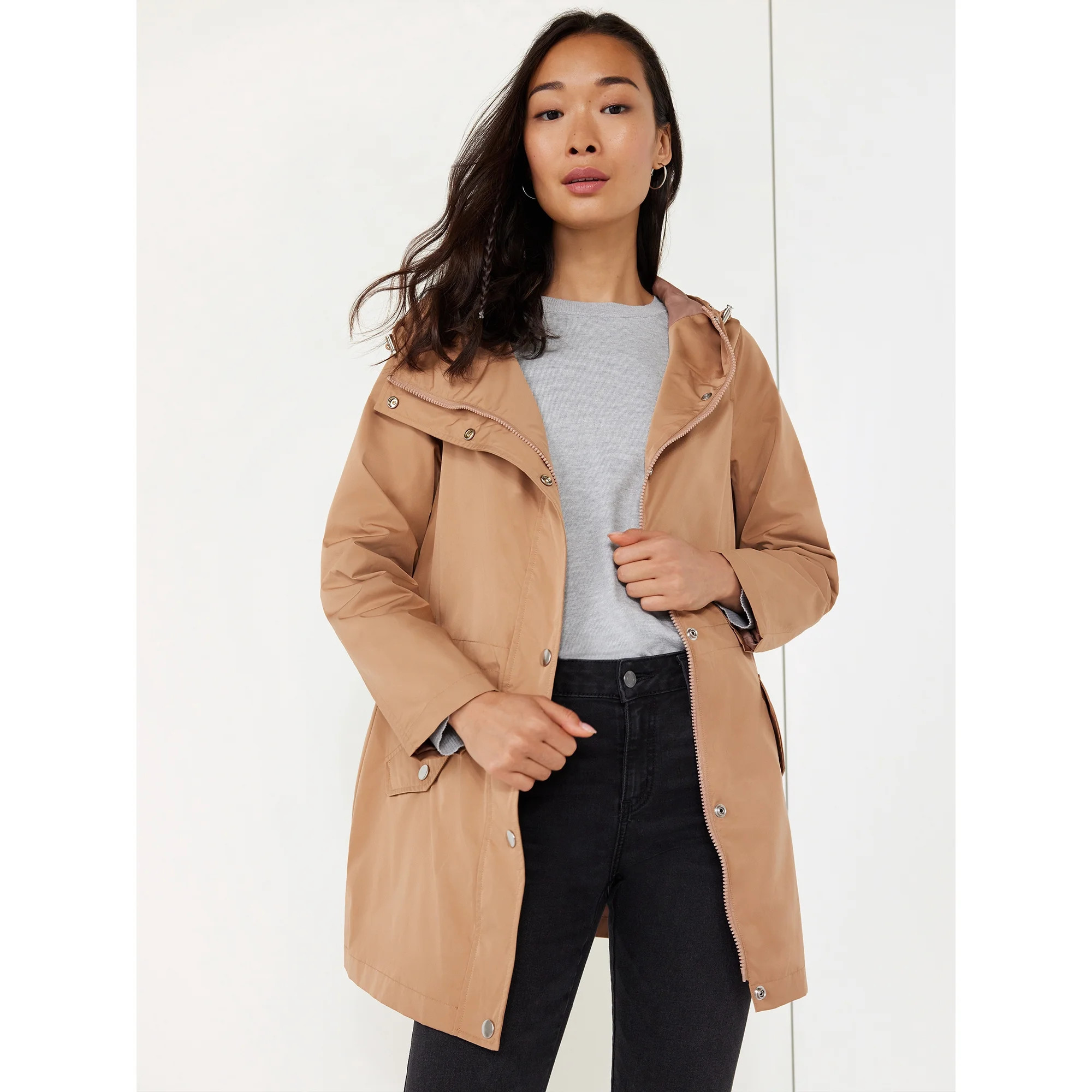 Time and Tru Women's Lightweight Anorak Jacket with Hood, Sizes XS-3X | Walmart (US)