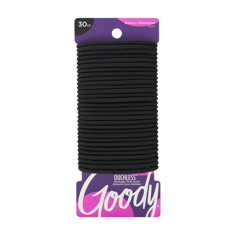 Goody Ouchless® Black Hair Elastics, No Metal Gentle Hair Ties, 30 Ct | Walmart (US)