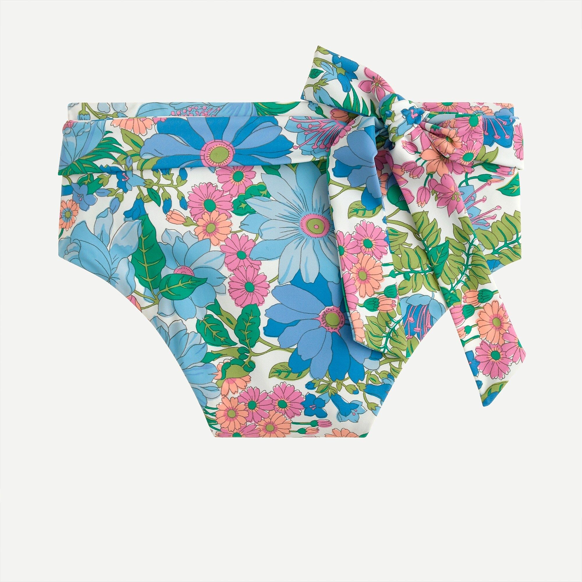 Eco high-cut tie-waist bikini bottom in fairy floral | J.Crew US