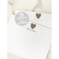 Leopard Heart Personalized Stationary - Stationery Set Custom Animal Print Girly Thank You Notes | Etsy (US)
