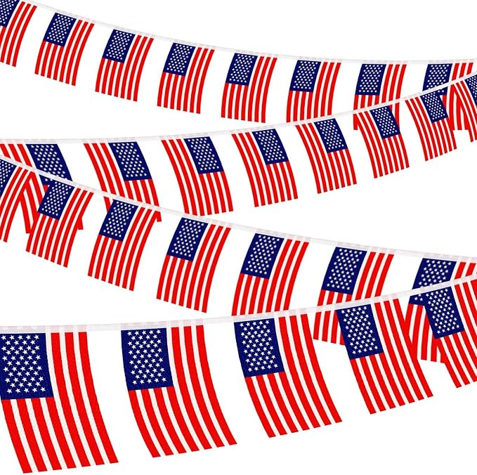 NOVWANG American Flag Banner - 100PCS USA Flag Banners for Independence Day, Patriotic Events, Sp... | Amazon (US)