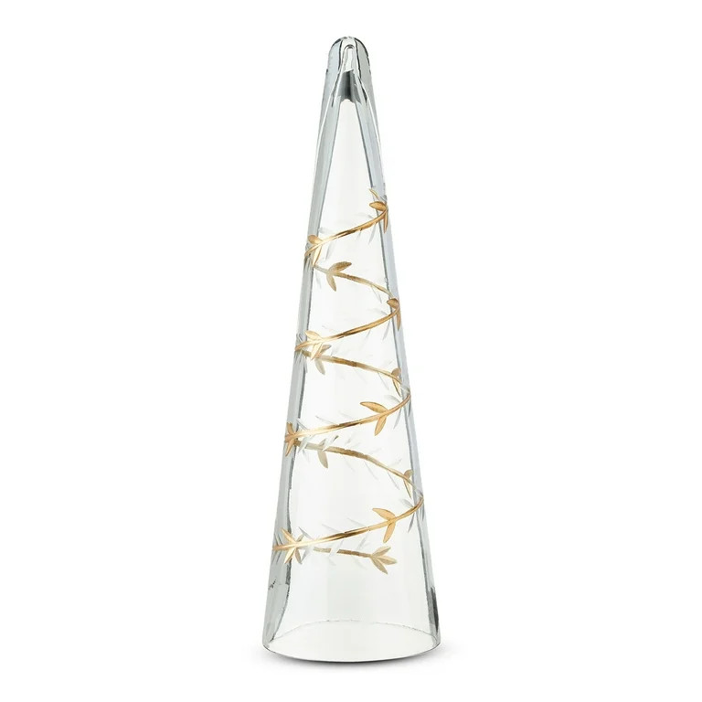My Texas House Glass Cone Christmas Tabletop Decor, Gold, 14 in | Walmart (US)