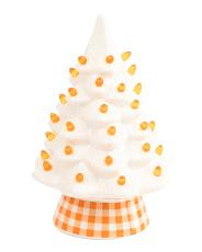 12in ceramic halloween tree with checkered base | TJ Maxx