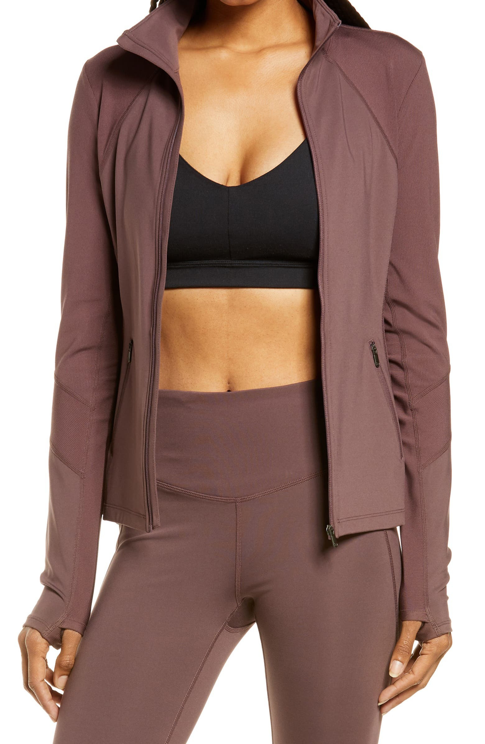 Studio Lite Ribbed Detail Track Jacket | Nordstrom