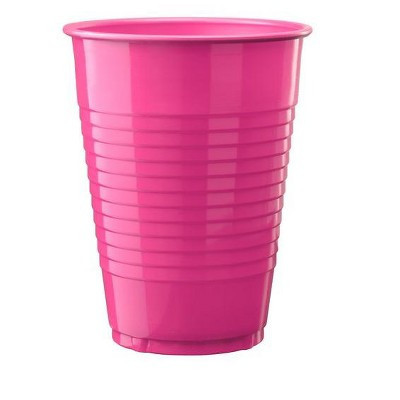 Exquisite 12 Ounce Disposable Hot Pink Plastic Cups-50 Count | Target