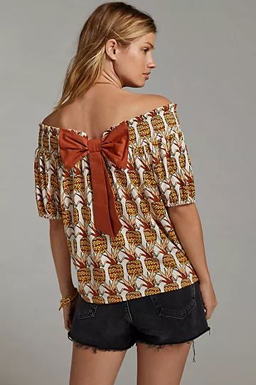 Printed Bow-Back Top | Anthropologie (US)