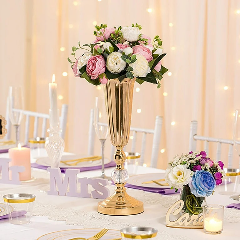 Nuptio 4 Bunches Peonies Artificial Flowers White and Pink Fake Peony Bouquet | Walmart (US)