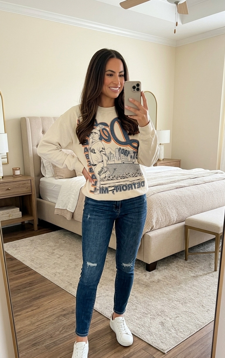 Detroit Tigers game day outfit ⚾🐯💙 Sharing cute Detroit Tigers outfit ideas and women’s Tigers apparel for baseball season! Perfect for a Tigers game at Comerica Park, downtown Detroit, baseball date night, girls’ night at the ballpark, or a summer game day. Easy ways to style Tigers gear with everyday pieces for a cute, trendy baseball outfit you’ll actually want to wear.

#DetroitTigers #TigersGameDay #DetroitTigersOutfit #TigersOutfit #DetroitTigersApparel #TigersApparel #ComericaPark #ComericaParkOutfit #BaseballGameOutfit #BaseballOutfit #BaseballStyle #GameDayOutfit #MLBStyle #WomensMLBApparel #DetroitStyle #DetroitFashion #SummerOutfit #GameDayStyle #LTKStyle #LTKFinds
 

 