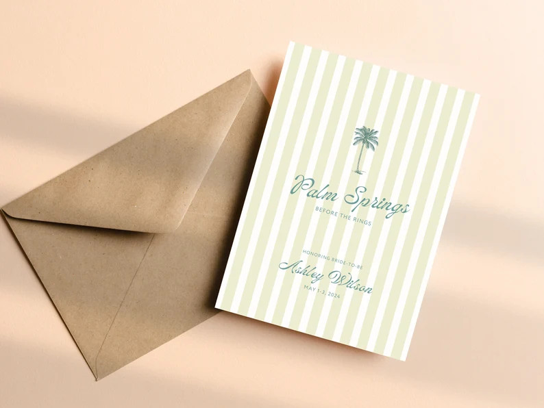 Palm Springs Bachelorette Invitation and Itinerary Template, Coastal Bachelorette Invite, Beach B... | Etsy (US)