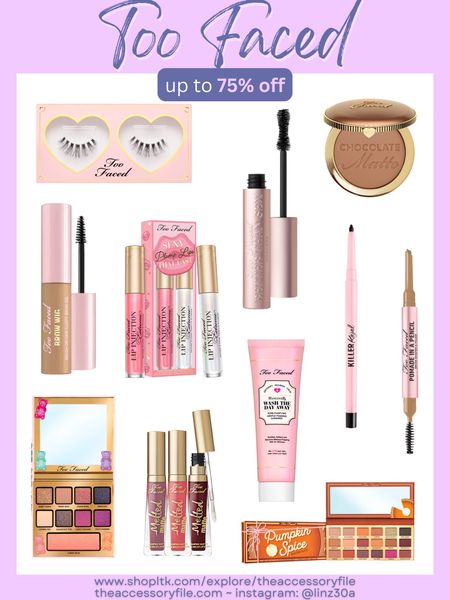Up to 75% off select Too Faced products

Strip lashes, fake lashes, false
Lashes, bronzer, facial cleanser, eyeshadow palettes, stocking stuffers, brow gel, eyeliner, lip plumper, matte lipstick, better than sex mascara #blushpink #winterlooks #winteroutfits #winterstyle #winterfashion #wintertrends #shacket #jacket #sale #under50 #under100 #under40 #workwear #ootd #bohochic #bohodecor #bohofashion #bohemian #contemporarystyle #modern #bohohome #modernhome #homedecor #amazonfinds #nordstrom #bestofbeauty #beautymusthaves #beautyfavorites #goldjewelry #stackingrings #toryburch #comfystyle #easyfashion #vacationstyle #goldrings #goldnecklaces #fallinspo #lipliner #lipplumper #lipstick #lipgloss #makeup #blazers #primeday #StyleYouCanTrust #giftguide #LTKRefresh #LTKSale #springoutfits #fallfavorites #LTKbacktoschool #fallfashion #vacationdresses #resortfashion #summerfashion #summerstyle #rustichomedecor #liketkit #highheels #Itkhome #Itkgifts #Itkgiftguides #springtops #summertops #Itksalealert #LTKRefresh #fedorahats #bodycondresses #sweaterdresses #bodysuits #miniskirts #midiskirts #longskirts #minidresses #mididresses #shortskirts #shortdresses #maxiskirts #maxidresses #watches #backpacks #camis #croppedcamis #croppedtops #highwaistedshorts #goldjewelry #stackingrings #toryburch #comfystyle #easyfashion #vacationstyle #goldrings #goldnecklaces #fallinspo #lipliner #lipplumper #lipstick #lipgloss #makeup #blazers #highwaistedskirts #momjeans #momshorts #capris #overalls #overallshorts #distressesshorts #distressedjeans #whiteshorts #contemporary #leggings #blackleggings #bralettes #lacebralettes #clutches #crossbodybags #competition #beachbag #halloweendecor #totebag #luggage #carryon #blazers #airpodcase #iphonecase #hairaccessories #fragrance #candles #perfume #jewelry #earrings #studearrings #hoopearrings #simplestyle #aestheticstyle #designerdupes #luxurystyle #bohofall #strawbags #strawhats #kitchenfinds #amazonfavorites #bohodecor #aesthetics gifts for her, teen gifts 

#LTKsalealert #LTKGiftGuide #LTKbeauty