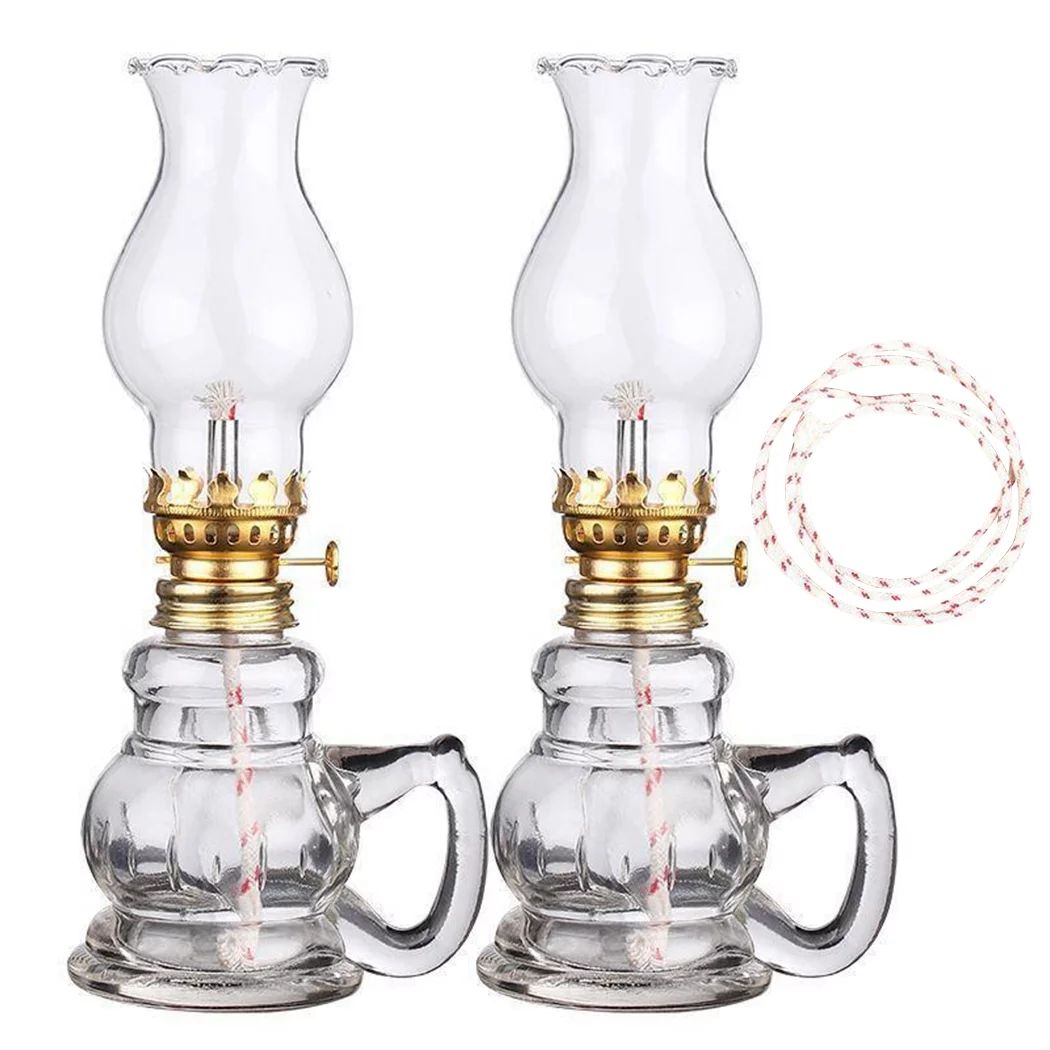 Glass Kerosene Lamp Vintage: 2PCS Classic Oil Lamp Kerosene Lantern with 2 Wicks | Walmart (US)